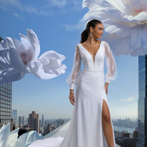 Alternative view of robe avec manche ballon fiona
