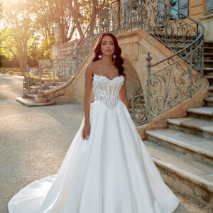 Alternative view of robe princesse satin bustier
